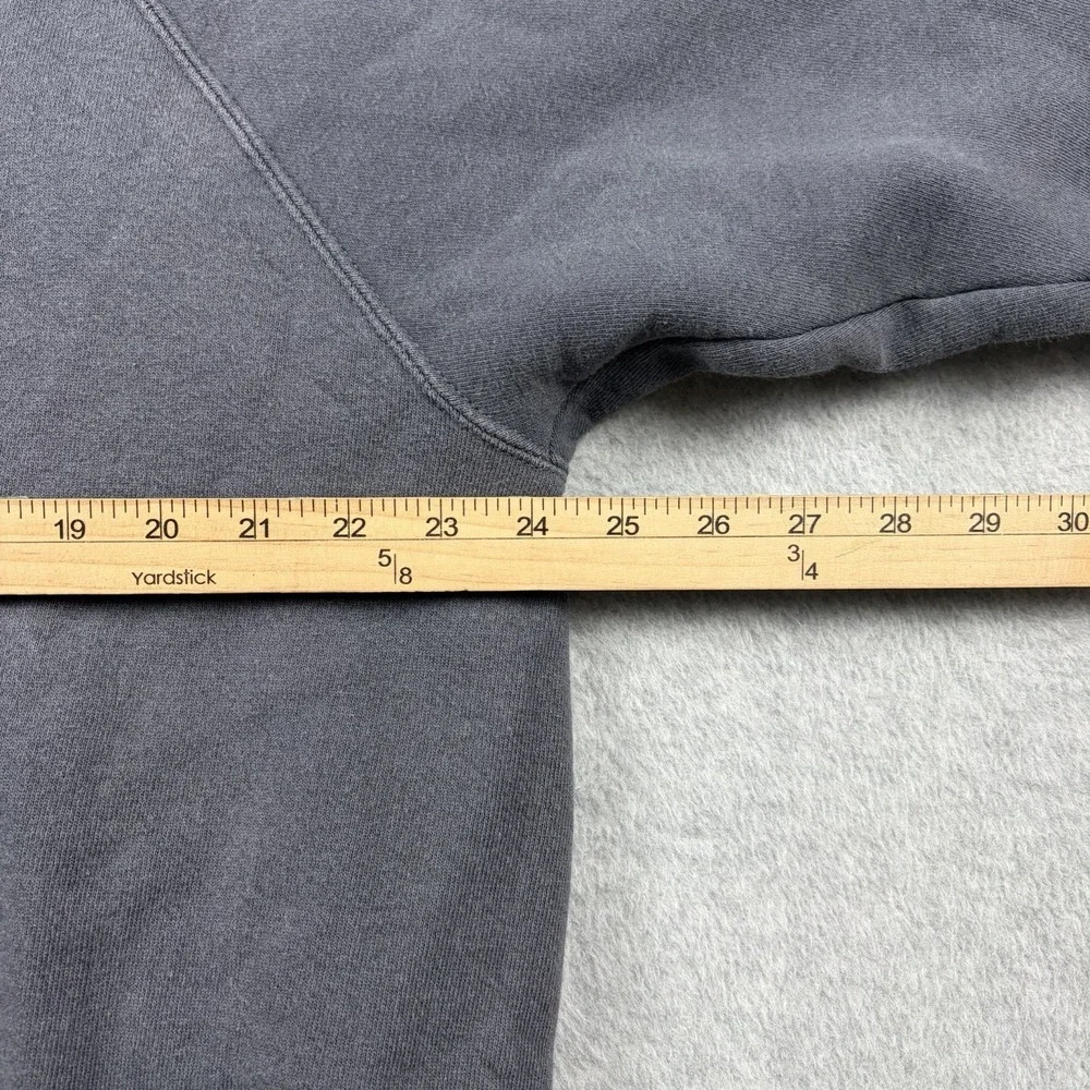 Vintage Adidas Hoodie Mens Medium Gray Heavy Embroidered Boxy Pullover 90s USA‎
